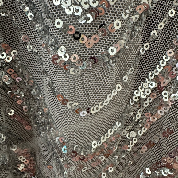 Lulus Outstanding Glow Silver Sequin Sleeveless Straight Leg Jumpsuit Small - Picture 16 of 16